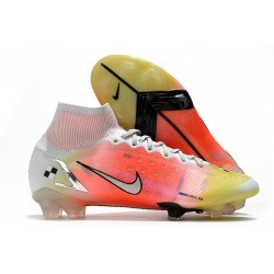 Nike Mercurial Superfly 8 Elite FG Tacos Blanco Negro Metálico Plateado