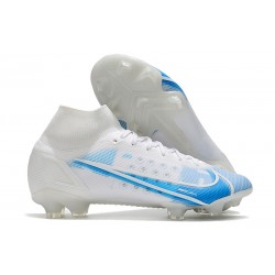 Nike Mercurial Superfly 8 Elite FG Tacos Blanco Azul