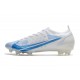 Tacón de Fútbol Nike Mercurial Vapor 14 Elite FG Blanco Azul
