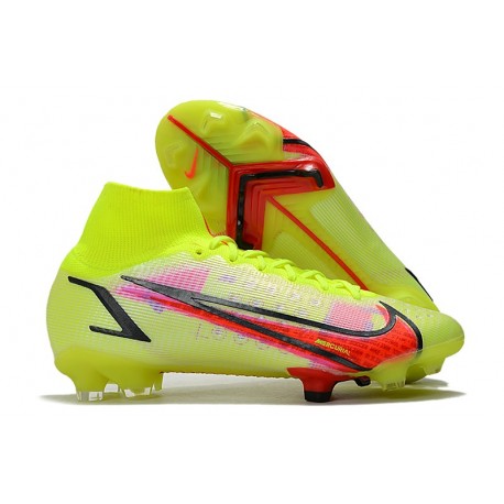 Nike Mercurial Superfly VIII Elite FG Volt Carmesí Negro
