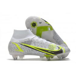 Nike Mercurial Superfly 8 Elite SG-PRO AC Blanco Negro Metálico Plateado