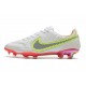 Zapatos Nike Tiempo Legend 9 Elite FG Blanco Negro Carmesí Rosa