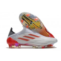 adidas Botas Futbol X Speedflow+ FG Blanco Hierro Metálico Rojo Solar