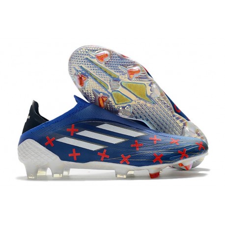 adidas Botas Futbol X Speedflow+ FG Azul Blanco Vivid Red