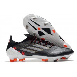 adidas X SpeedFlow.1 FG Tacos de fútbol para hombre Negro Rojo