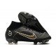 Botas de Fútbol Nike Mercurial Superfly 8 Elite FG Negro Dorado Metalizado Plateado Metalizado