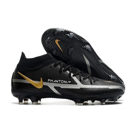 Nike Phantom GT 2 Elite DF FG Negro Gris Metálico Dorado Metalizado