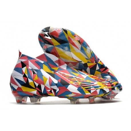 adidas Predator Edge+ FG Geometric Bright Azul Team Amarillo Rojo Solar