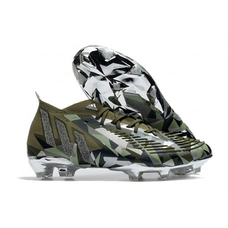 Bota adidas Predator Edge.1 FG Crystal Focus Oliva Plateado Magic Lima