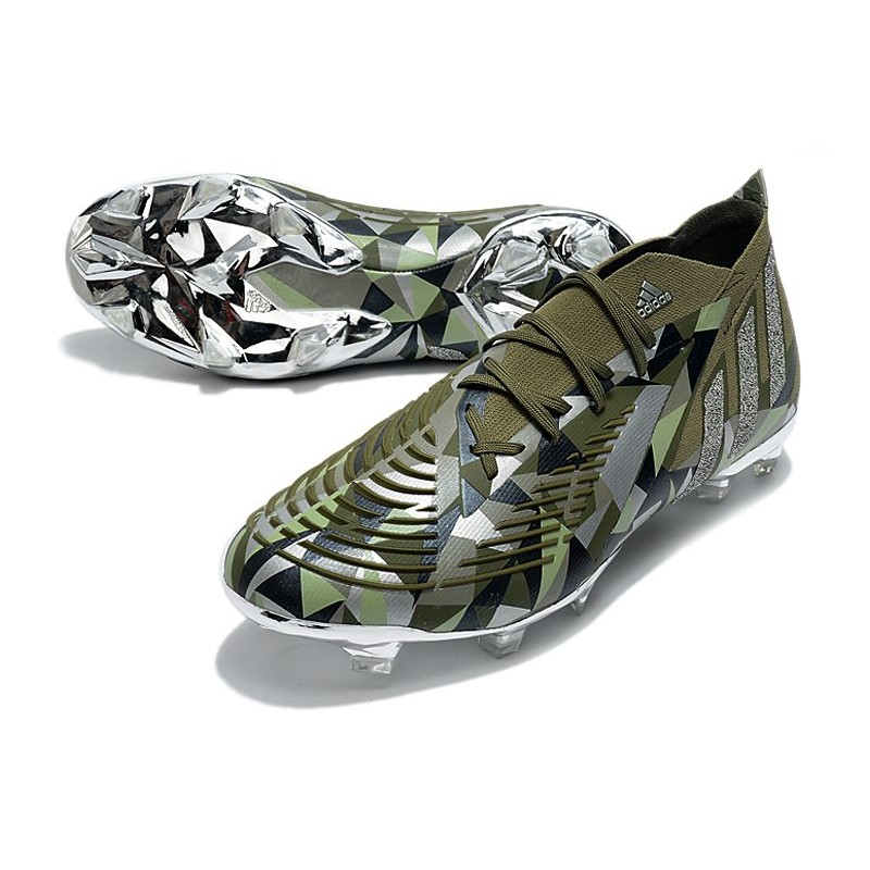 Bota adidas Predator Edge.1 FG Crystal Focus Oliva Plateado Magic Lima
