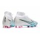 Bota Nike Air Zoom Mercurial Superfly 9 Elite FG Blanco Azul
