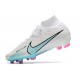 Bota Nike Air Zoom Mercurial Superfly 9 Elite FG Blanco Azul