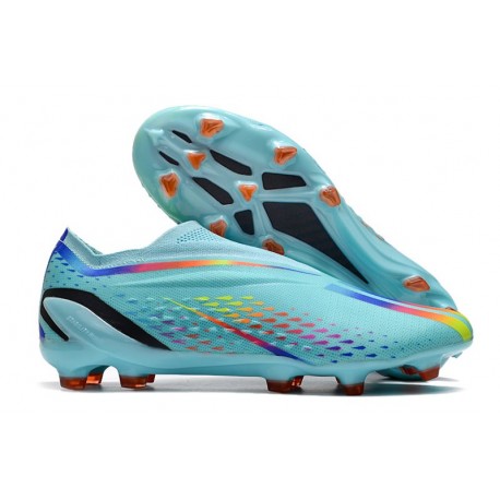 Bota de Fútbol Adidas X Speedportal+ FG Transparente Agua Rojo Azul