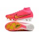 Bota Nike Air Zoom Mercurial Superfly 9 Elite FG Rosa Amarillo