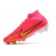 Bota Nike Air Zoom Mercurial Superfly 9 Elite FG Rosa Amarillo