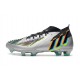 Bota adidas Predator Edge.1 FG Plateado Metálico Negro Amarillo Solar