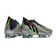 Bota adidas Predator Edge.1 FG Plateado Metálico Negro Amarillo Solar
