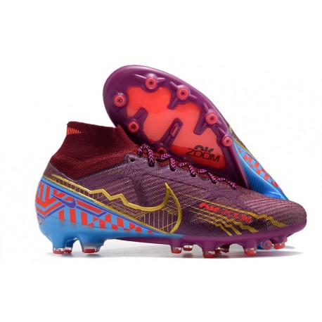 Nike Air Zoom Mercurial-Superfly 9 Elite AG KM Remolacha Oscura Mtlc Vivid Dorado
