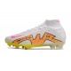 Nike Zoom Mercurial Superfly IX Elite FG Blanco Rosa Amarillo