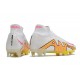 Nike Zoom Mercurial Superfly IX Elite FG Blanco Rosa Amarillo