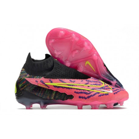 Nike Phantom GX Elite DF FG Rosa Negro Amarillo