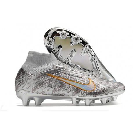 Nike Air Zoom Mercurial-Superfly 9 Elite AG Plateado Metalizado Oro