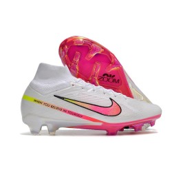Botas Nike Zoom Mercurial Superfly 9 Elite FG Blanco Rosa