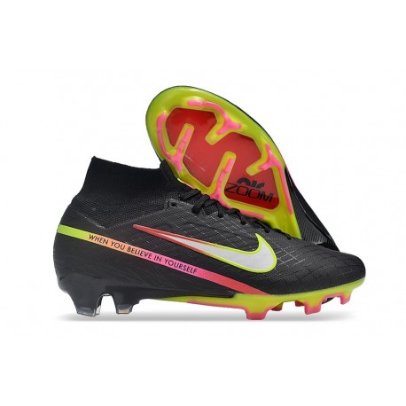 Botas Nike Zoom Mercurial Superfly 9 Elite FG MR Negro Plateado de Muchos