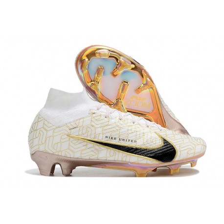 Botas Nike Zoom Mercurial Superfly 9 Elite FG Blanco Oro Negro