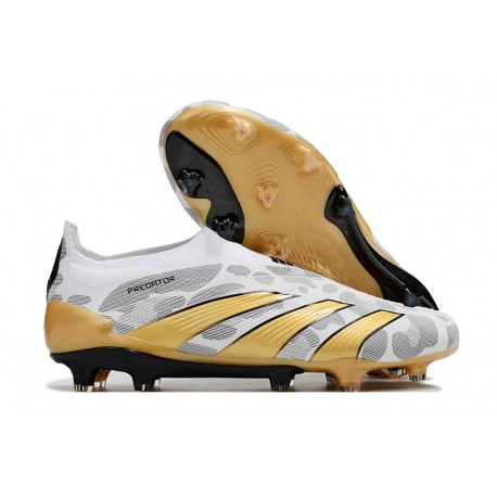 adidas Predator Elite Sin Cordones FG Blanco Oro Gris