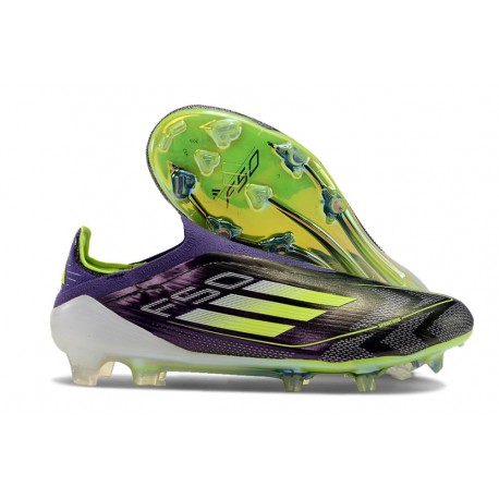 Zapatilla adidas F50 Elite Laceless FG Morado Unity Blanco Limón Lúcido