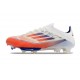 Bota de Futbol Adidas F50+ Elite FG Ftwr Blanco Rojo Azul Lúcido