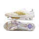 Bota de Futbol Adidas F50+ Elite FG Ftwr Blanco Dorado Met