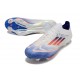 Bota de Futbol Adidas F50+ Elite FG Ftwr Blanco Azul Lúcido Rojo