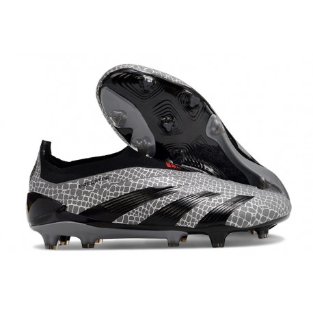 adidas Predator Elite Sin Cordones FG Carbón Negro 