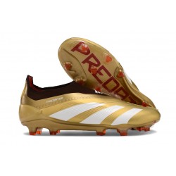 adidas Predator Elite Sin Cordones FG Dorado Blanco Rojo