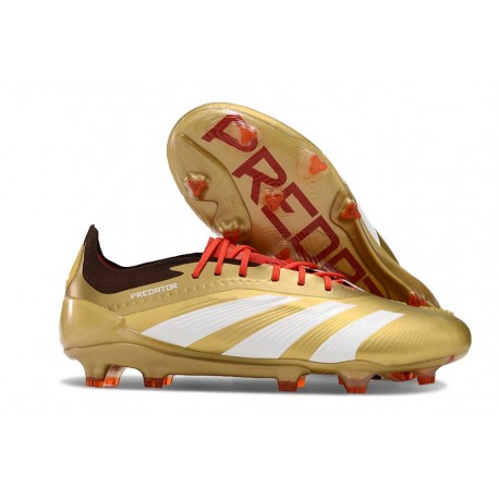 Botas de fútbol adidas Predator 24 Elite FG Dorado Blanco Rojo