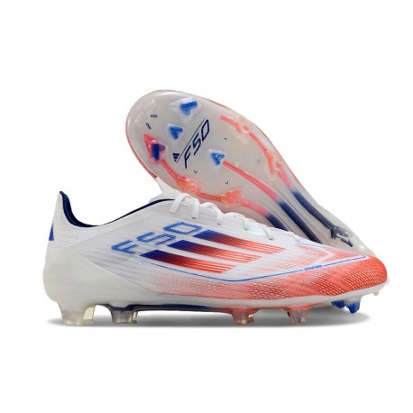 adidas F50 Elite FG Blanco Rojo Solar Azul Lúcido