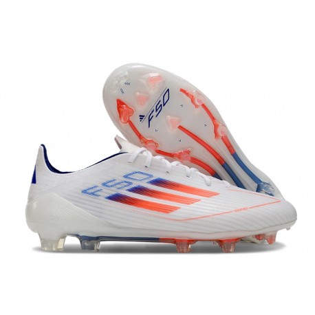 adidas F50 Elite FG Blanco Azul Rojo