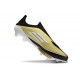 Adidas F50 + Sin Cordones FG X Messi Dorado Met Negro Blanco