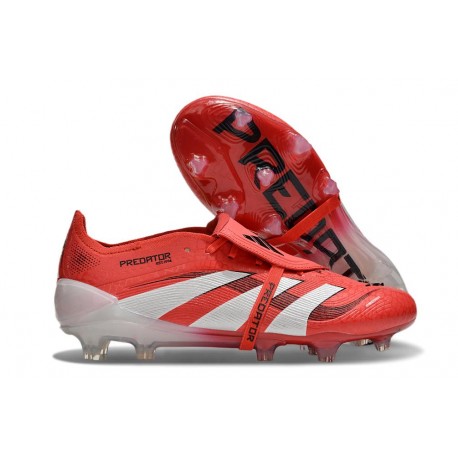 adidas Predator Elite Fold-over Tongue FG Rojo Lúcido Blanco Negro