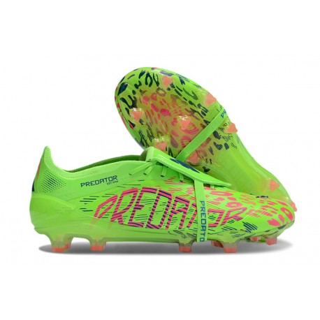 adidas Predator Elite Fold-over Tongue FG Limón Lúcido Rosa Azul Fusion