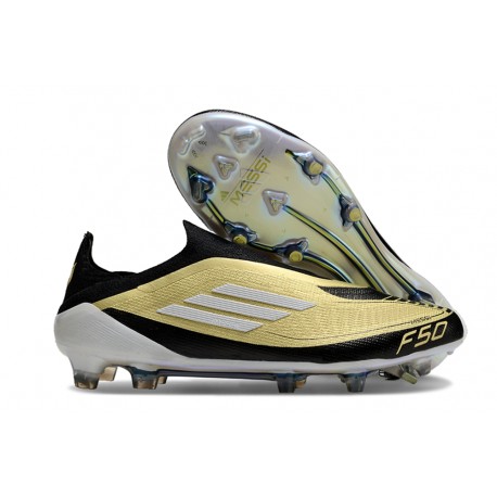 Zapatilla adidas F50 Elite Laceless FG Dorado Met Negro Blanco