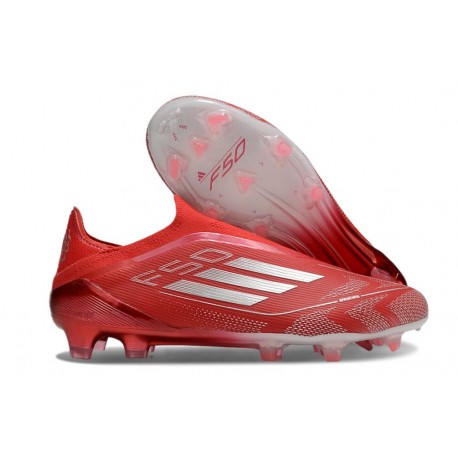 Zapatilla adidas F50 Elite Laceless FG Rojo Plateada