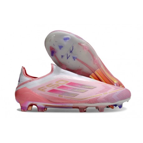 Zapatilla adidas F50 Elite Laceless FG Rosa Blanco