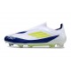 Zapatilla adidas F50 Elite Laceless FG Blanco Amarillo Solar Azul Lúcido