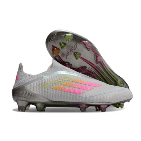 Zapatilla adidas F50 Elite Laceless FG Gris Rosa