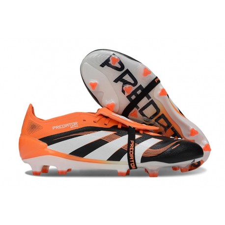 adidas Predator Elite Fold-over Tongue FG Negro Blanco Naranja