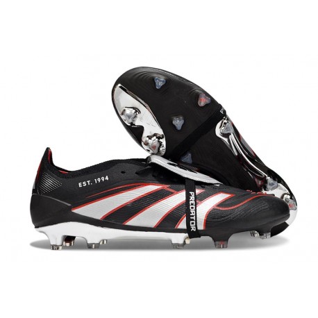 adidas Predator Elite Fold-over Tongue FG Negro Blanco Rojo