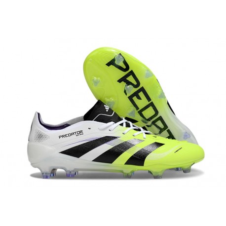 Tacos de Futbol adidas Predator Elite FG Blanco Negro Limón Lúcido